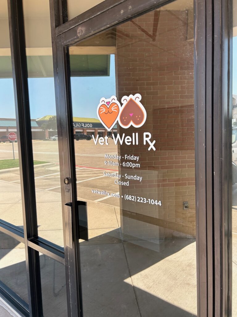 New Front Door Logo And Hours For Vet Well Rx In Grapevine, TX