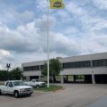 60-Foot Flag Pole Displays Custom Flag For ESAB In Denton, TX