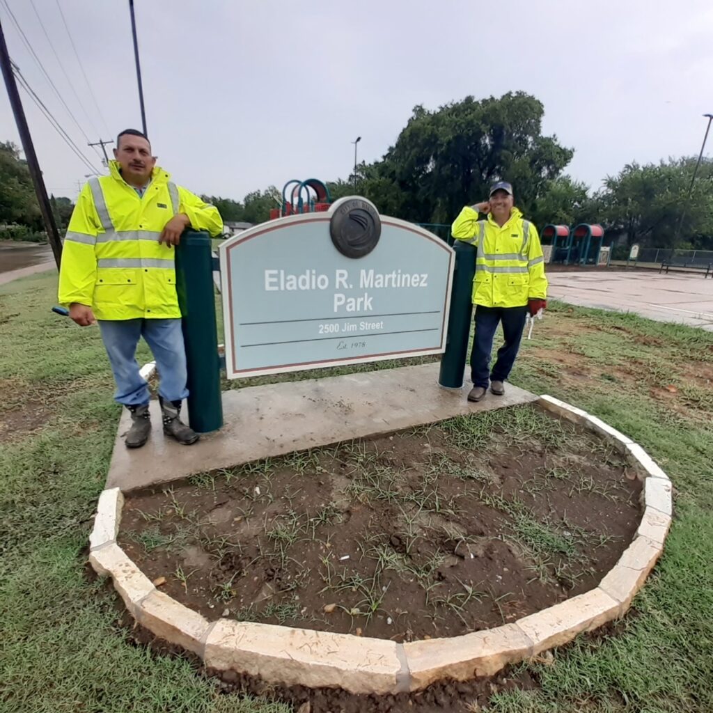 Park Sign Refreshed With Vehicle Wrap Vinyl In Dallas, TX